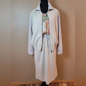 ZAFFIRI Vintage Jacket and Skirt Set, Cream, Made in Germany, Size 10 (UK 12)